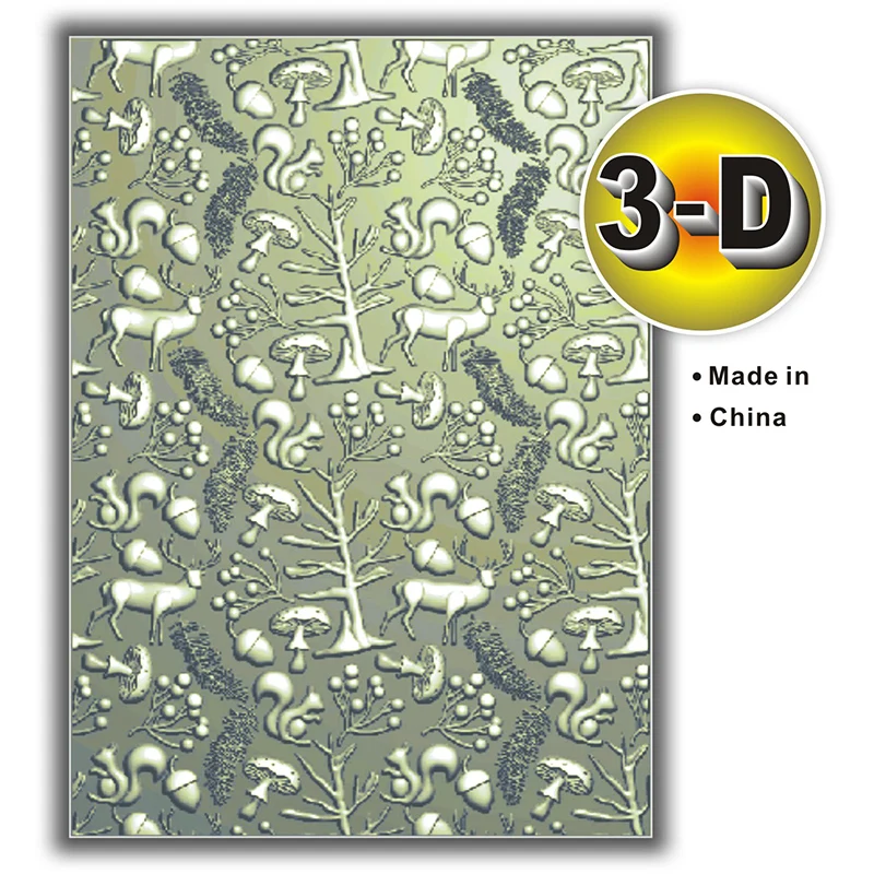 1 3D embossed forest design embossed folder with white plastic texture pattern background, suitable for DIY scrapbooks, card mak