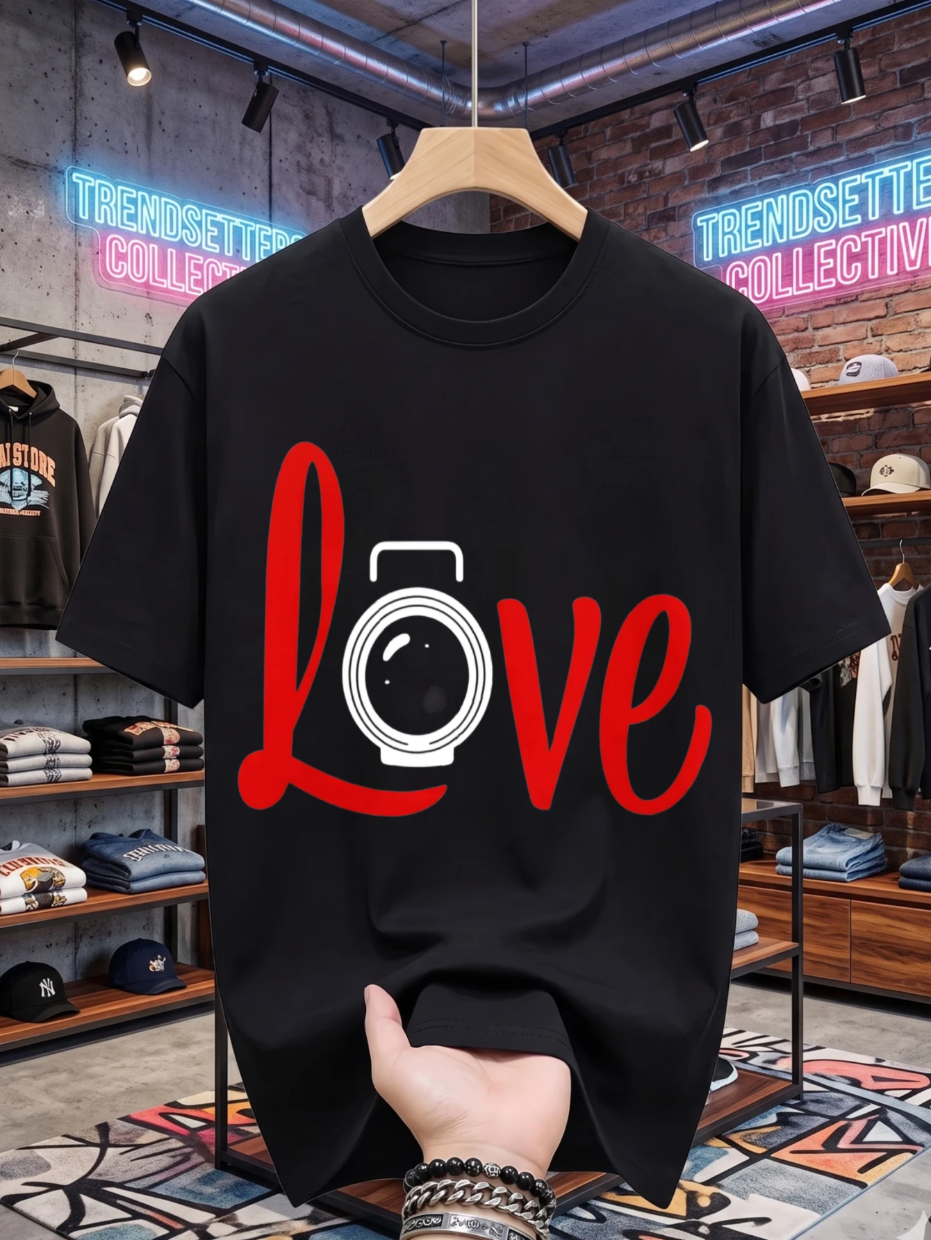 Photography Graphic Design - Camiseta de manga corta con cuello