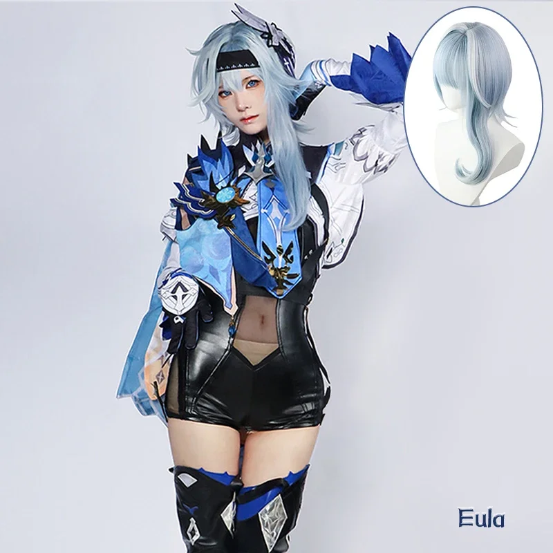 

Eula Cosplay Costume Genshin Impact Adult Carnival Uniform Wig Anime Halloween Costumes Women Game