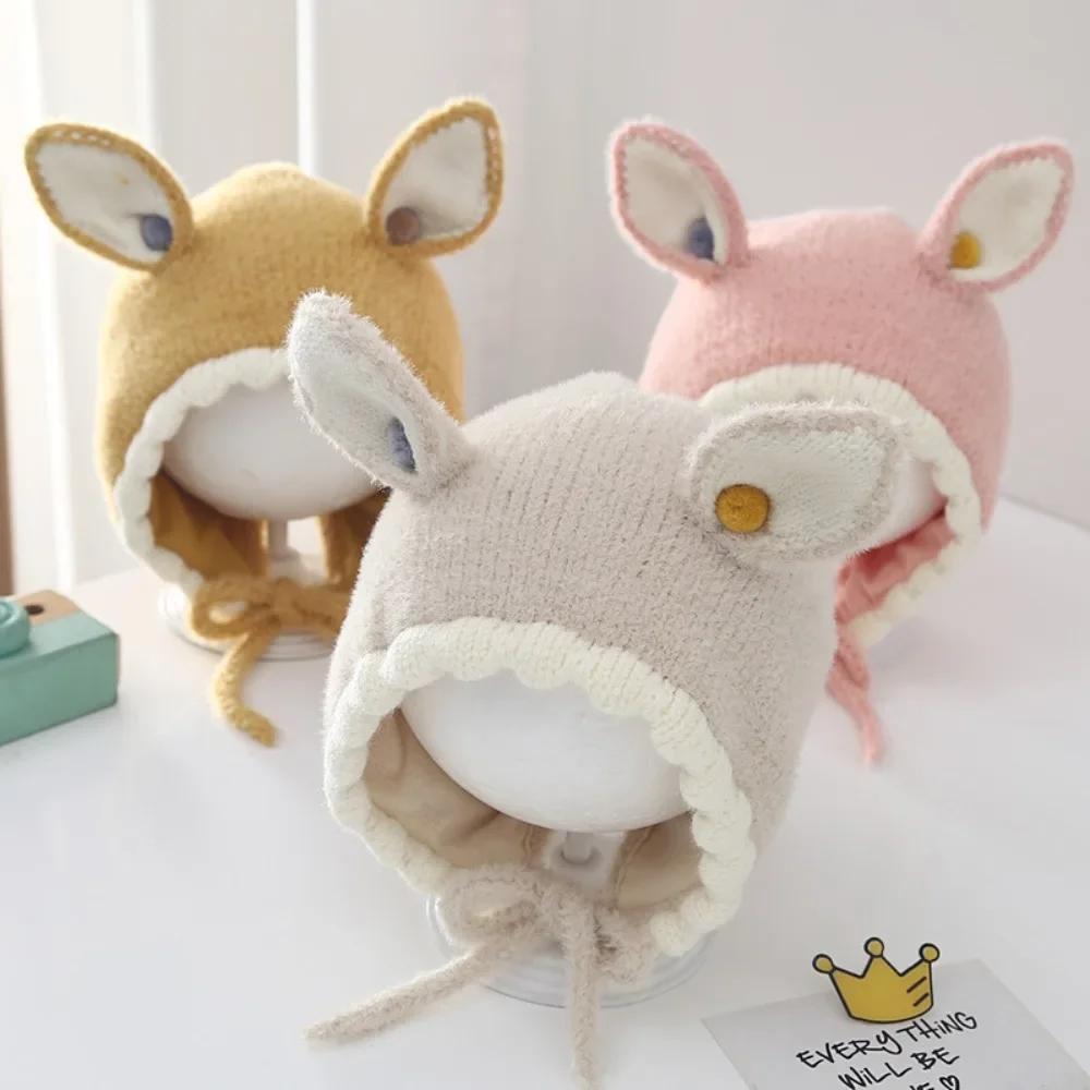 

NEW Cartoon Baby Knit Hat Rabbit Ears Warm Baby Ear Protection Hat Ear Protection Warm Cap Autumn Winter