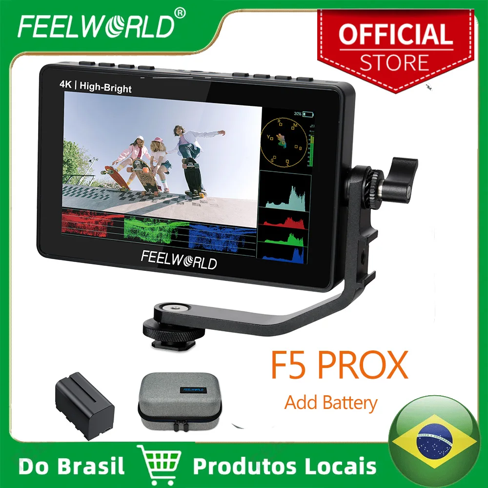 FEELWORLD- F5PRO X 5.5 "1600NIT Alto Brilho Full HD IPS Painel Touch Screen Câmera DSLR Monitor de Campo 4K HDMI 3D LUTS para Rig