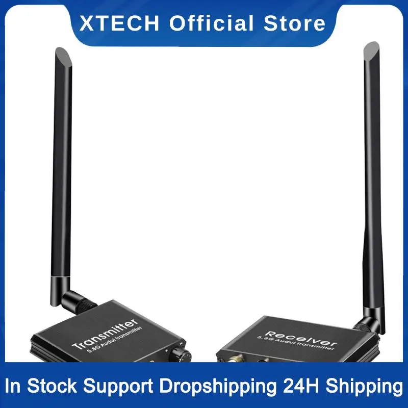 

Беспроводной аудиопередатчик и приемник XTECH 50 м 5,8G беспроводной аудиоадаптер с радиоуправляемым конвертером 3,5 мм для ТВ-приставки DVD ПК