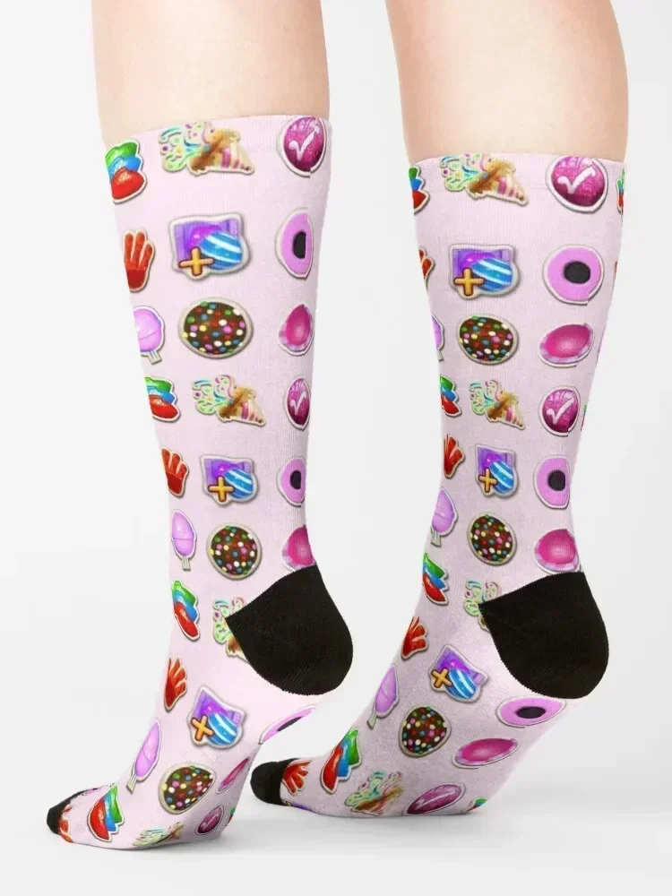 Booster Stash Candy Crush Socks Lots essential crazy christmass gift Socks Men Women's