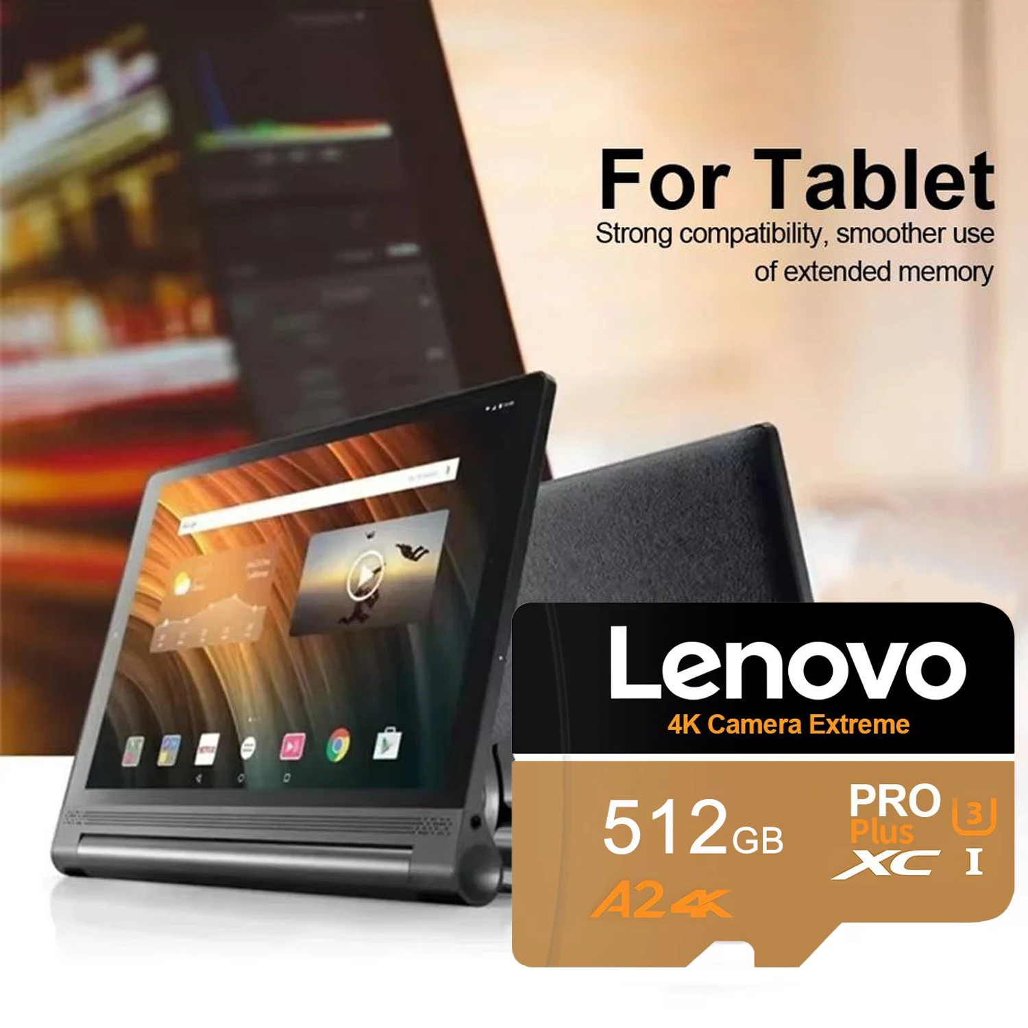 Lenovo Micro SD Card 512GB 256GB V30 U3 Flash Memory Card Class 10 High Speed Cartao De Memoria 128GB For Xiaomi Phone Laptop - view 3