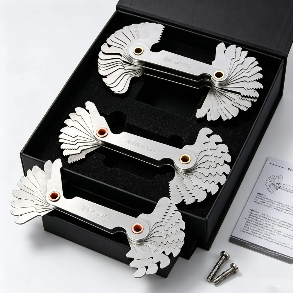 Combined Screw Thread Gauge 55° Imperial 60° Metric Thread Template Pitch Measuring Inspection Tool
