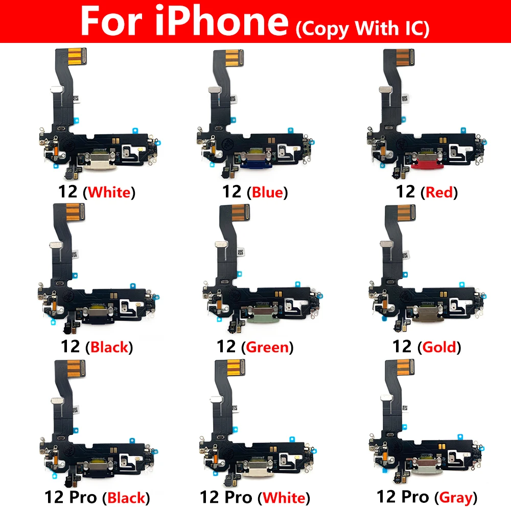 Nieuwe Usb Micro Charger Charging Port Dock Connector Microfoon Board Flex Kabel Voor Iphone 12 Pro Max 12 Mini Copy met Ic