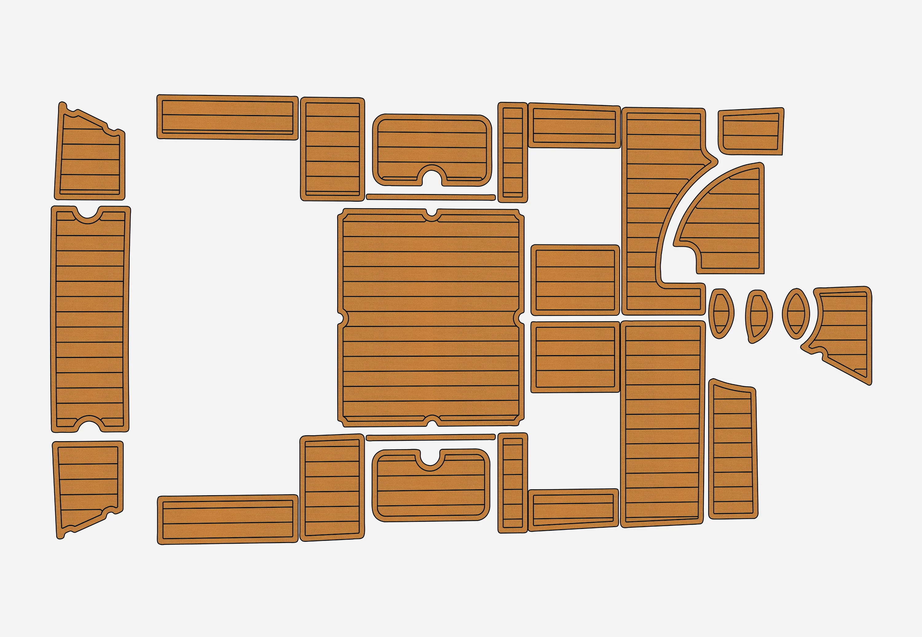 Anti-Skid EVA Faux Teak Self-Adhesive 6mm Boat Decking Pad for 2002 Liberty 220 Cockpit Durable Marine Flooring