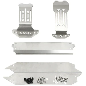 Edelstahl- und Hinterfront-Chassis-Rüstung, Skidplattenschutz für Traxxas 1/10, Maxx v2.0 W, Widemaxx, Monster Truck-89086-4, 5pcs 8 Hauptverkaufskidplatten -Traxxas Maxx - №1