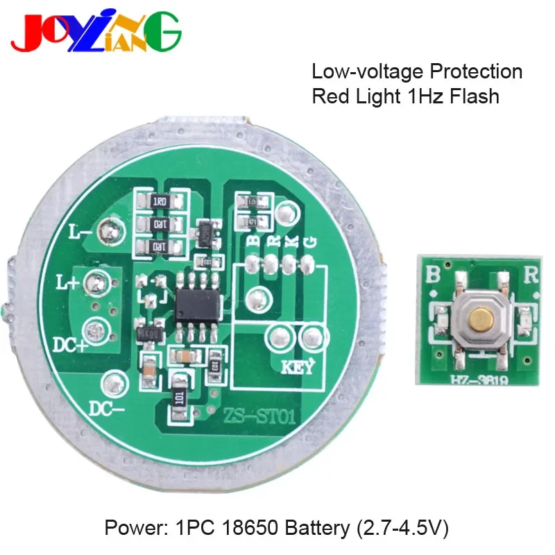 JYL3017 Strong Light Portable Lamp Accessories Driver Board Connected T6/U2/L2 Lamp Beads Low Voltage Protection Diameter 42mm