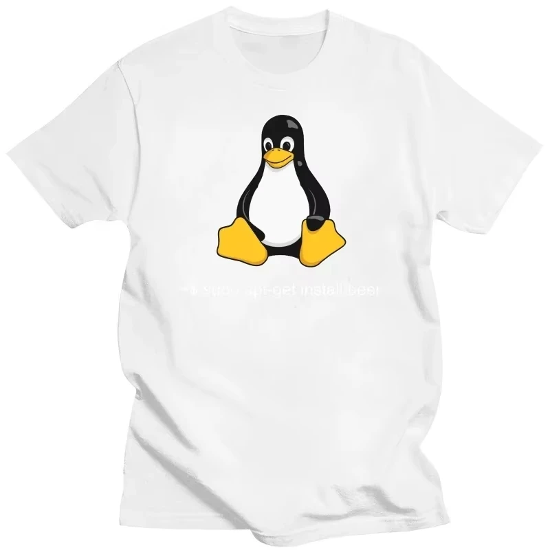متعة لينكس سودو احصلني البيرة تي شيرت الرجال قصيرة الأكمام البطريق مبرمج الكمبيوتر المطور المهوس الطالب الذي يذاكر كثيرا القطن تي شيرت Y2K القمم #2