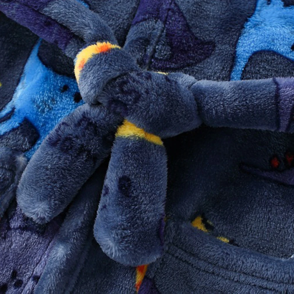 2-8Y جديد لينة ملابس خاصة رداء الخريف الشتاء ديناصور الأطفال الفانيلا البشكير الفتيات الفتيان منامة الراحة الاطفال الكرتون Homewear