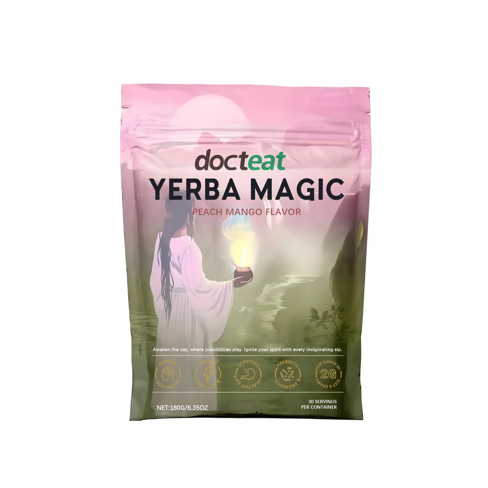 

Yerba Magic – Yerba Mate Tea Instant Powder Super Drink with Nootropics, Prebiotics & Probiotics– Clean Energy, Mental Clarity