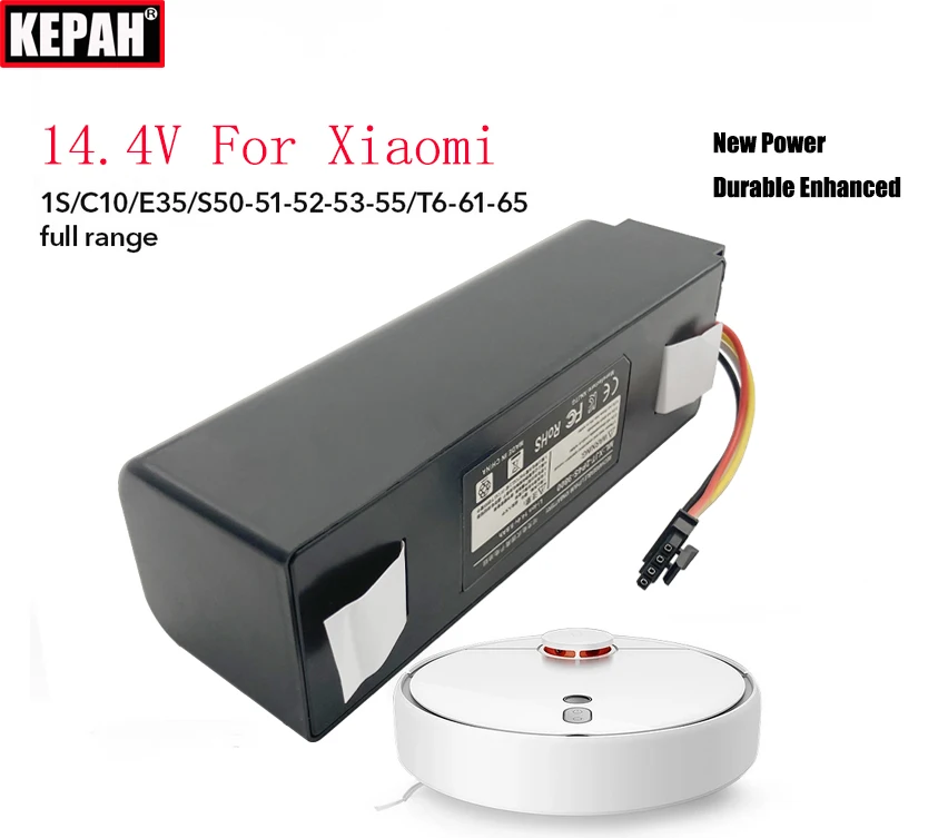 14.4V BRR-2P4S-5200S Robotic Vacuum Cleaner Replacement lithium Battery PLUS For Xiaomi Roborock S55 S60 S65 S50 S51 S5 MAX S6