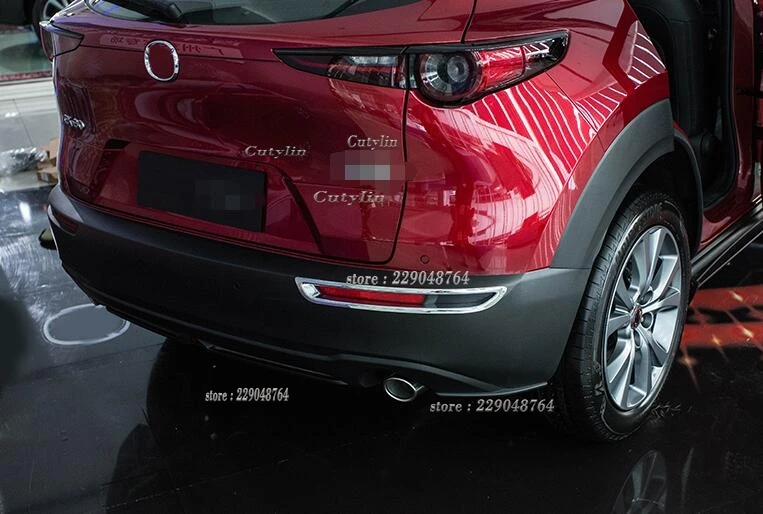 For Mazda CX30 CX-30 2020 2021 2022 2023 Car Styling ABS Chrome Front Rear Fog Lamp Decorative Light Bar Cover Sitcker Trim