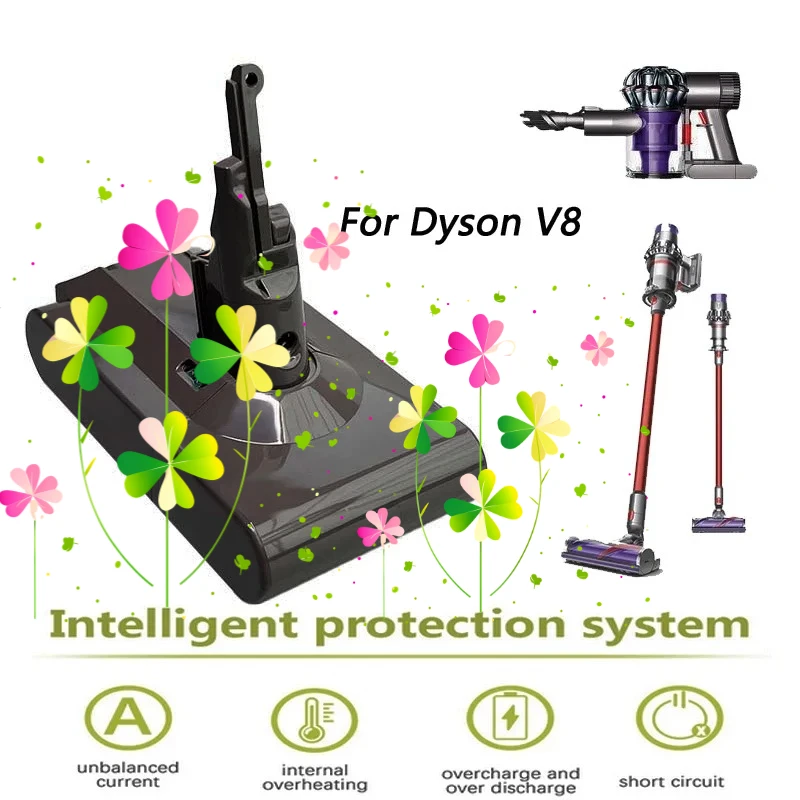 

Для Dyson V8 21,6 В, высококачественные аккумуляторные элементы класса А, 4800 мАч, литий-ионный аккумулятор для пылесоса, аккумуляторная батарея для электроинструмента k