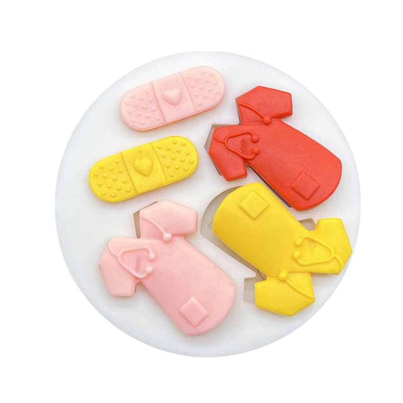 Capsule Doctor's Uniform Silicone Mold Fondant Cake Decorating Tools Sugarcraft Mold Cookie Cupcake Chocolate Baking Mold