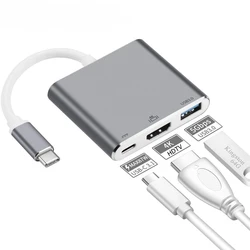 USB C Hub to 4K HDMI-compatible Type C PD Charging USB 3.0 Docking for iPad MacBook Pro Samsung S20 Dex TV Projector Mouse