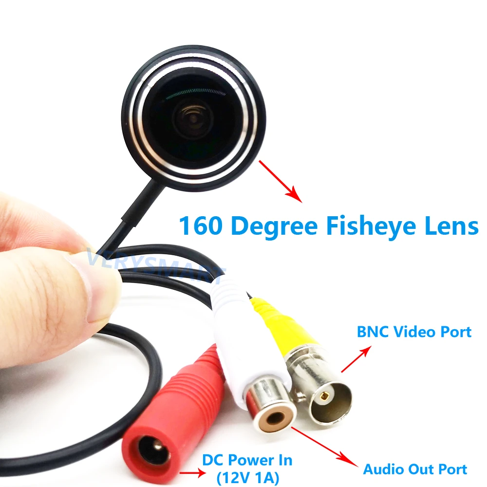 Mini AHD CCTV Camera HD 160 Degree Wide Angle Fisheye Lens 2MP Micro Security Video Camera for 1080P AHD Camera System