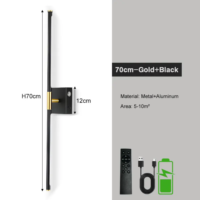 360 °   Draaibare oplaadbare batterij LED-wandlampen Oplaadbare wandlamp met afstandsbediening 3CCT Touch dimbare wandkandelaar