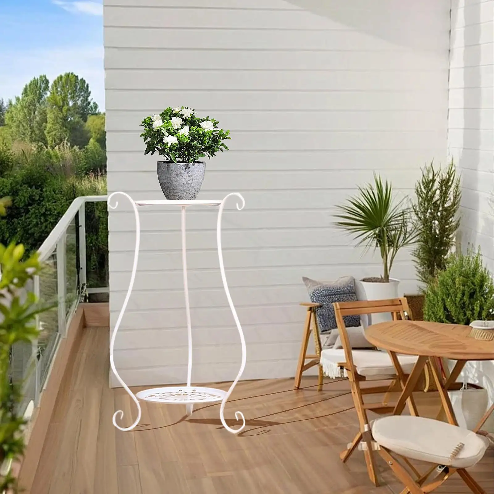 2 Tier Plant Stand Planter Storage Shelf Decor Floor Flower Pot Holder Fashion European Style for Home Entryway Garden Bedroom image 6