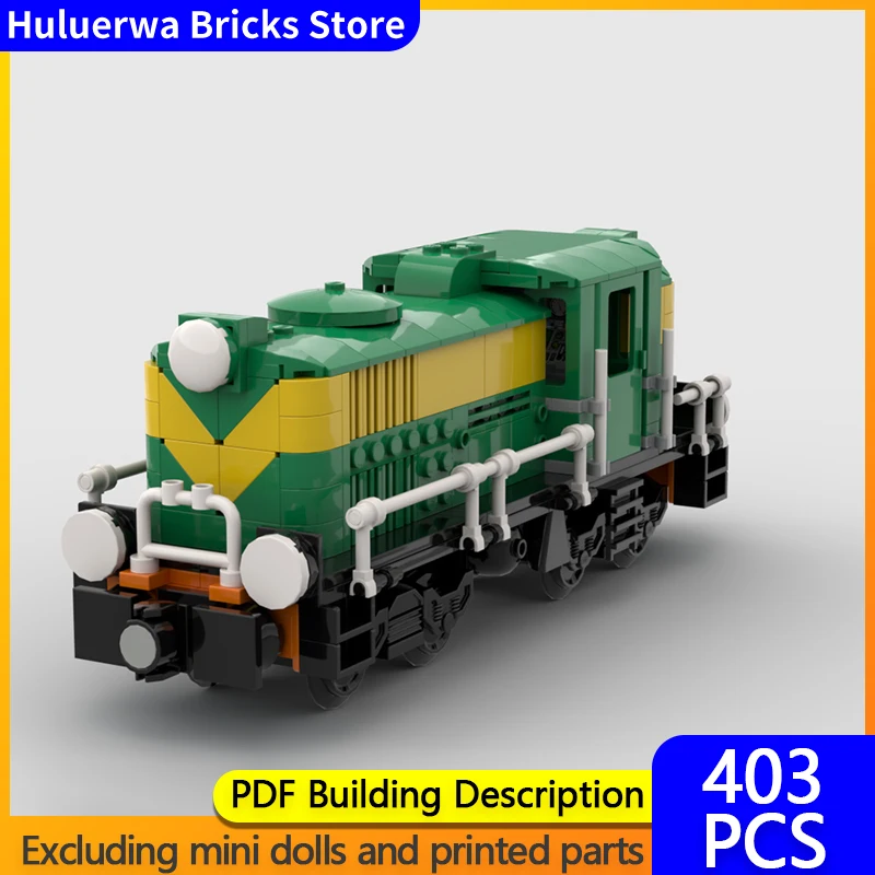 City Service Car Model MOC Building Bricks Railway Diesel Locomotive Modular Technology Gift Holiday Assemble Children Toys Suit