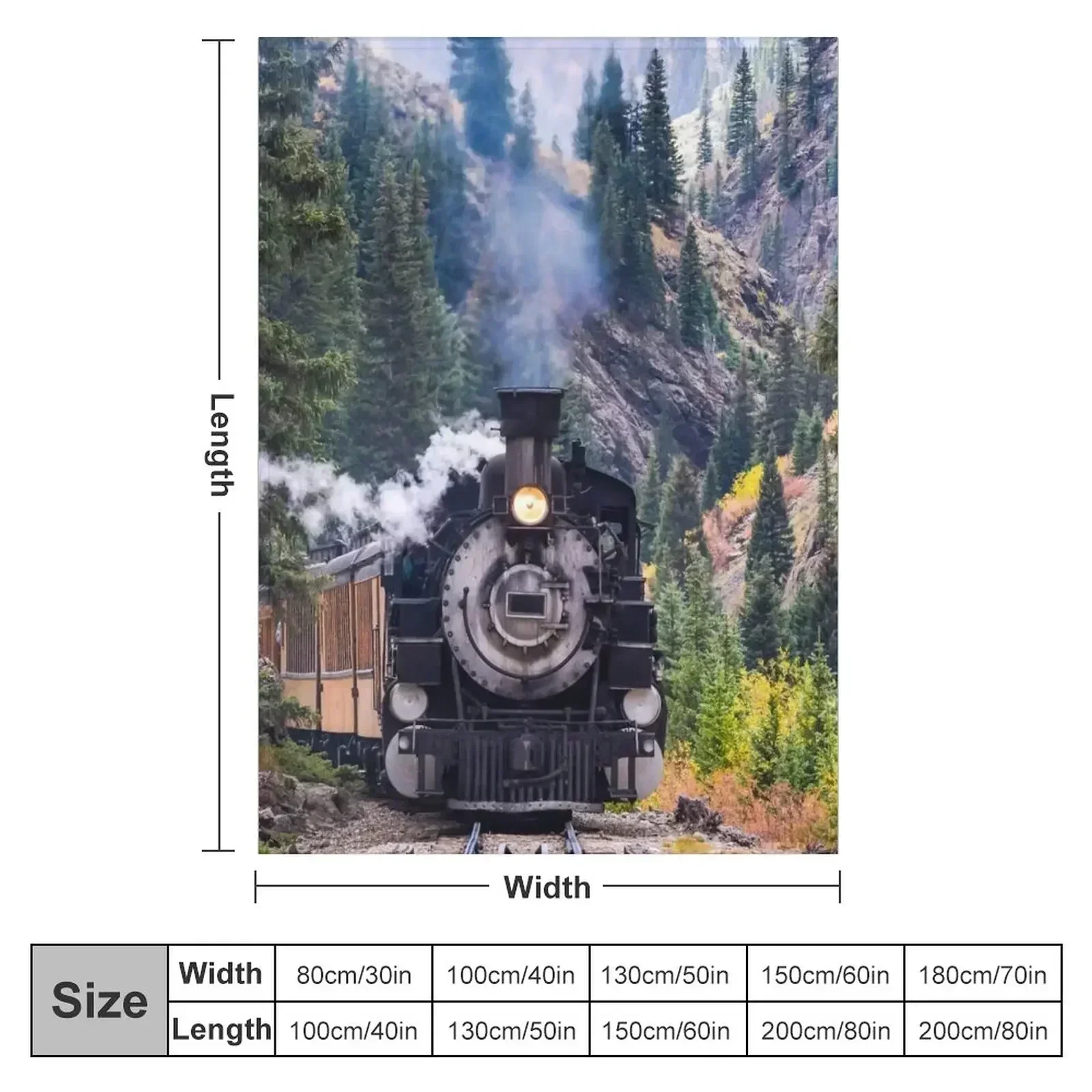 Steam Train in Colorado Throw Blanket couch cozy soft plush fuzzy picnic outdoor blanket