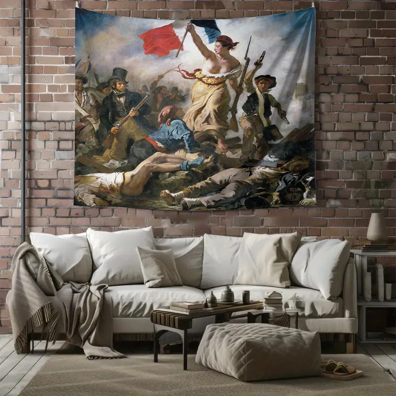 الثورة الفرنسية نسيج جدار ديكور فني للمنزل اللوحة التاريخية خمر رمي بطانية غرفة النوم الجمالية الجدار الشنق هدية
