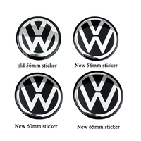 4Pcs 56mm 60mm 65mm 3D New black silver Car Wheel Stickers Center Hub Cap Car Emblem Badge Decal For VW GTI R-Line