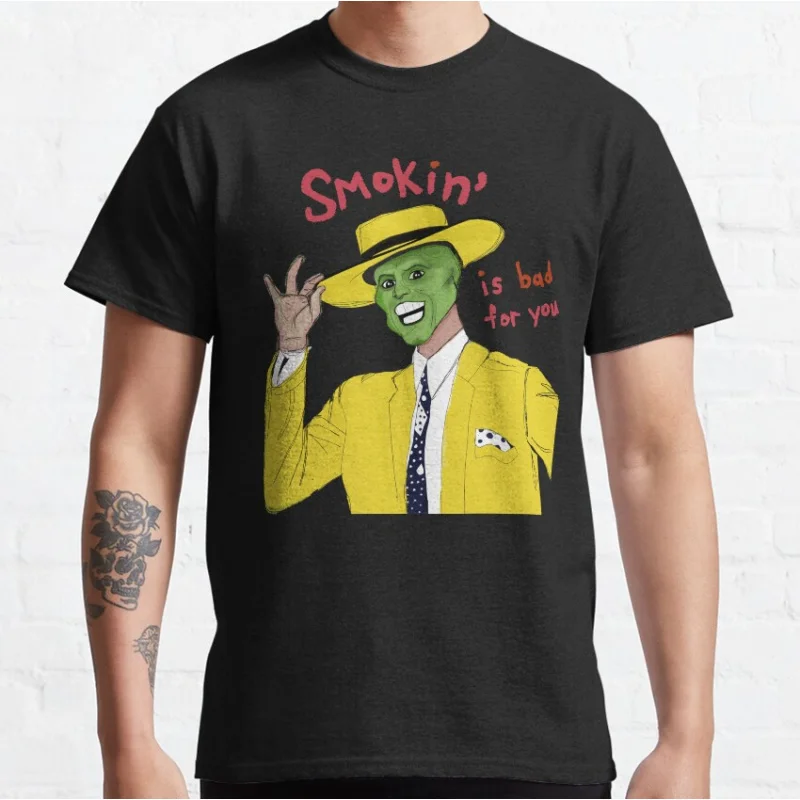 

Smoking is bad for you 0614 Funny Comedy The MASK Movie Jim Carrey 1994 Vintage Retro 90s film Graphic clothes All size Tops