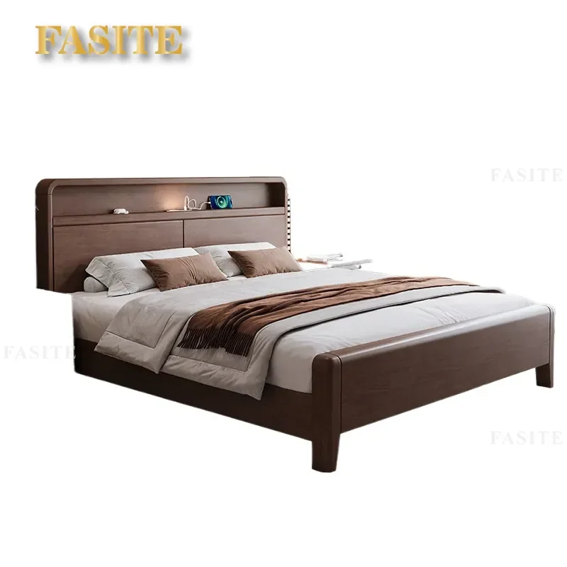 For 1.8m x 2m Bed Frame All Solid Wood Tenon and Mortise Structure New Chinese Style Hard Bed Board 1.2m 1.35m Durable