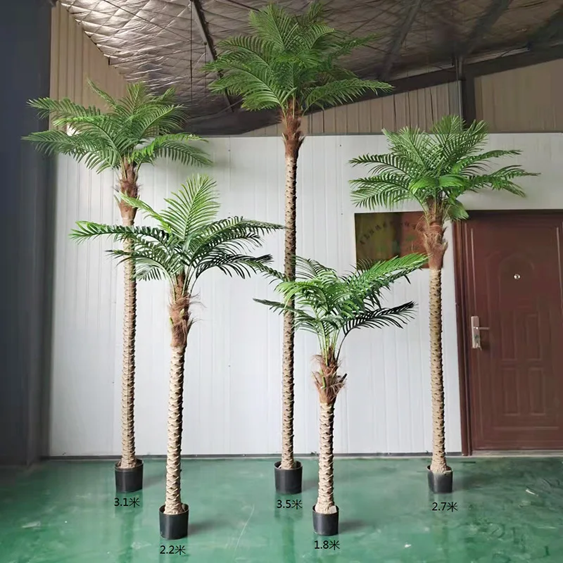 210/250cm Artificial Tropical Coconut Tree Outdoor Pool Coastal Decor Extra Tall Fake Palm Tree Bonsai Patio Office House Potted