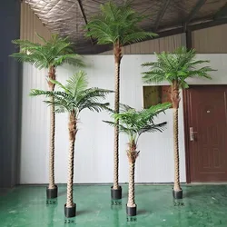 210/250cm Artificial Tropical Coconut Tree Outdoor Pool Coastal Decor Extra Tall Fake Palm Tree Bonsai Patio Office House Potted