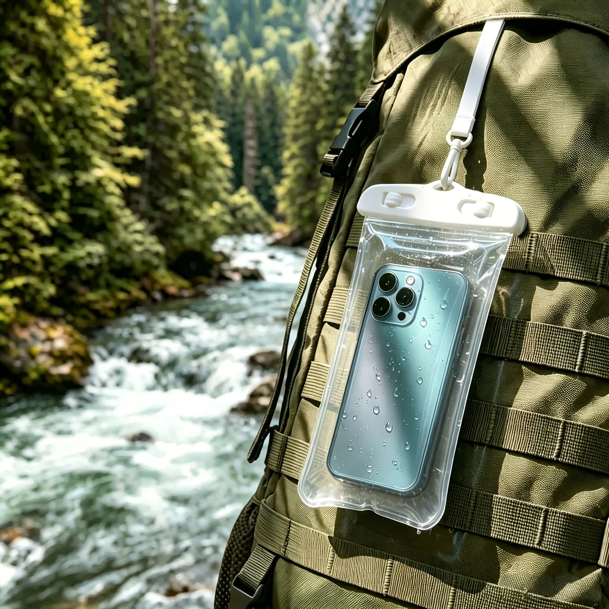 1 Pack IPX8 Waterproof Phone Bag Transucent Floating Dry Pouch with Lanyard Dual Lock Touchscreen Phone Case for Swimming Beach Kayaking Travel Compatible with iPhone Samsung Summer Pool Party Must Have - view 3