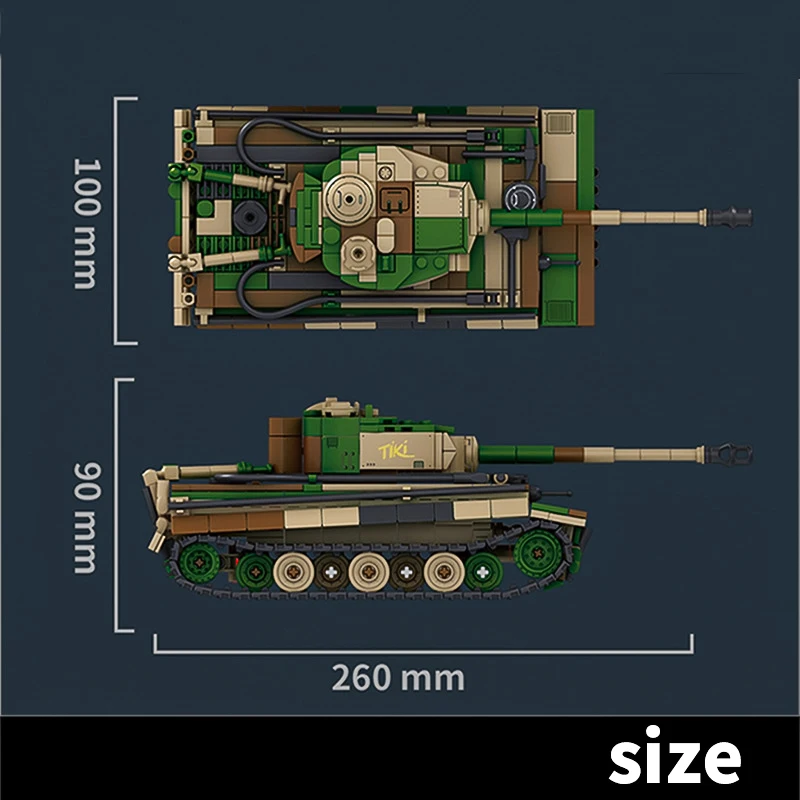제2차 세계 대전 타이거 킹 타이거 중전차 건설 군사 시리즈 지능형 장난감 조립 모델 장갑 위장 에디션