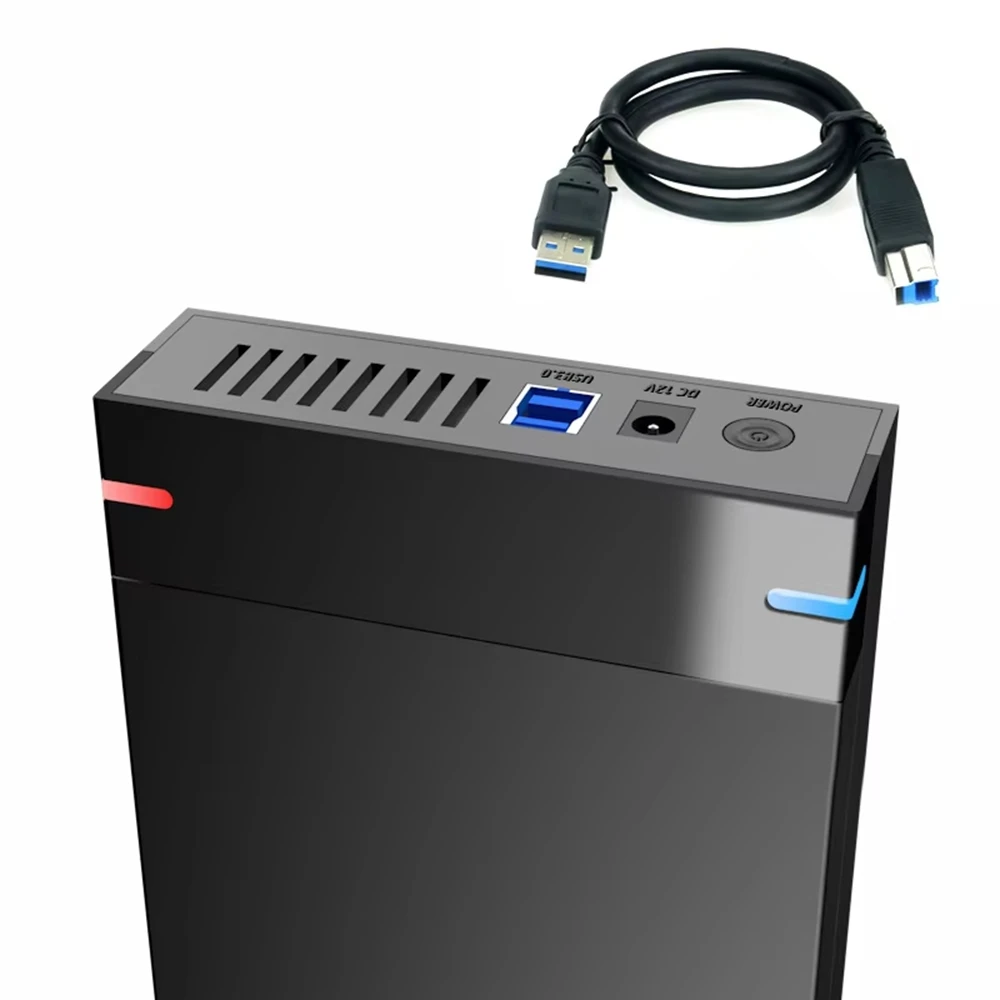 

Корпус для HDD 3.5 дюйма SATA с интерфейсом USB 3.0, внешний адаптер для жесткого диска, высокоскоростной внешний корпус для HDD, совместимый с ПК и ноутбуками.