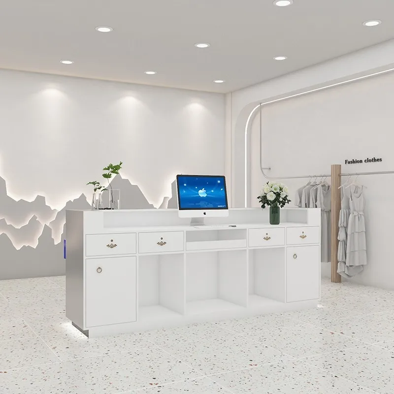 Office Hotel Reception Desks White Beauty Mobile Luxury Lectern Information Reception Desks Modern Mostrador Room Furniture