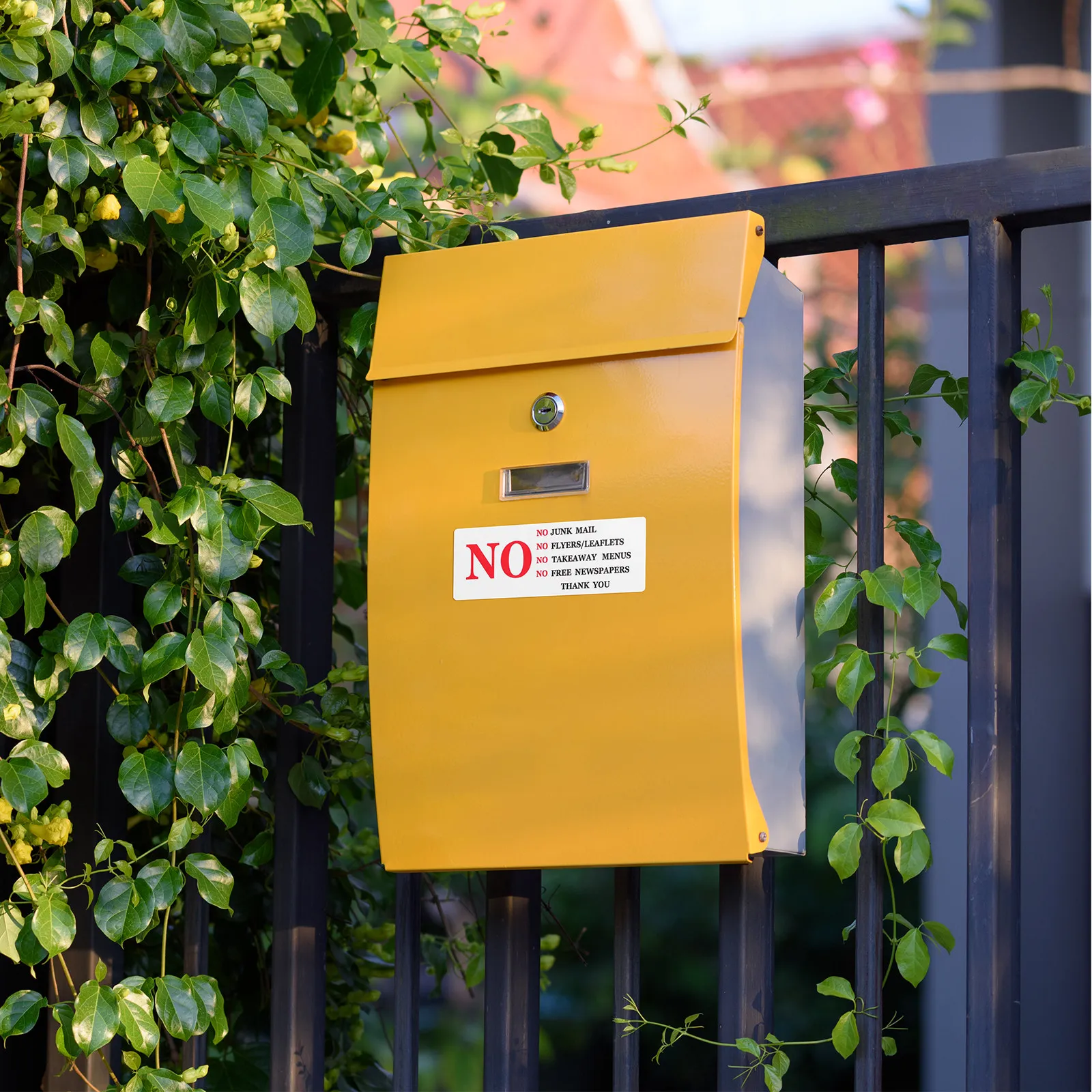 2Pcs Mailbox Reminder Sticker No Junk Mail Weather Resistant PVC Adhesive Decal Easy Installation Clear Message Front Door