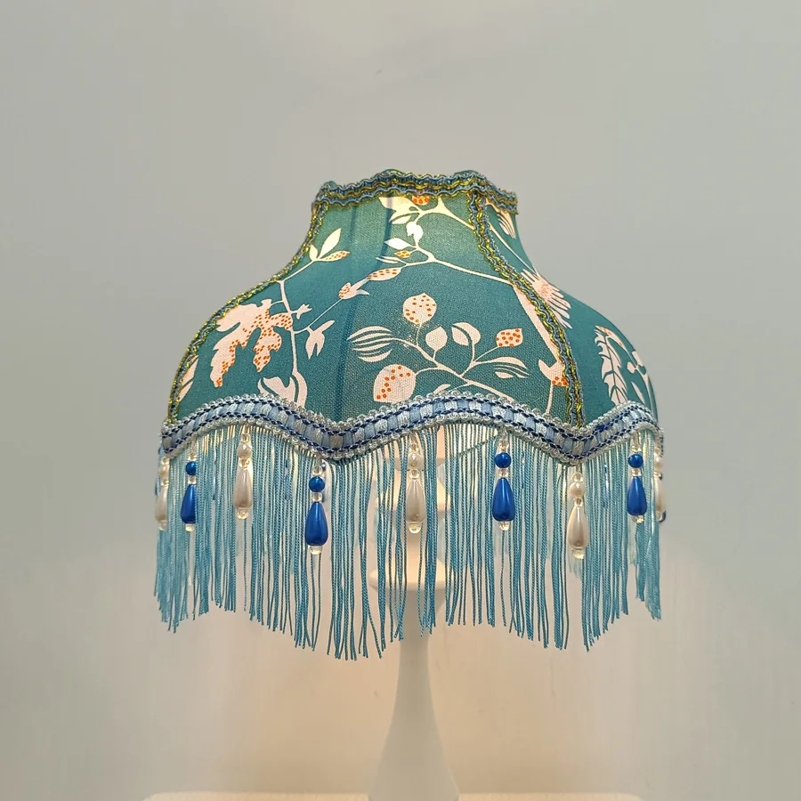 abat-jour-vintage-bleu-a-pompons-et-perles-abat-jour-floral-bleu-lac-frais-couvercle-de-remplacement-pour-douille-e27-sans-base