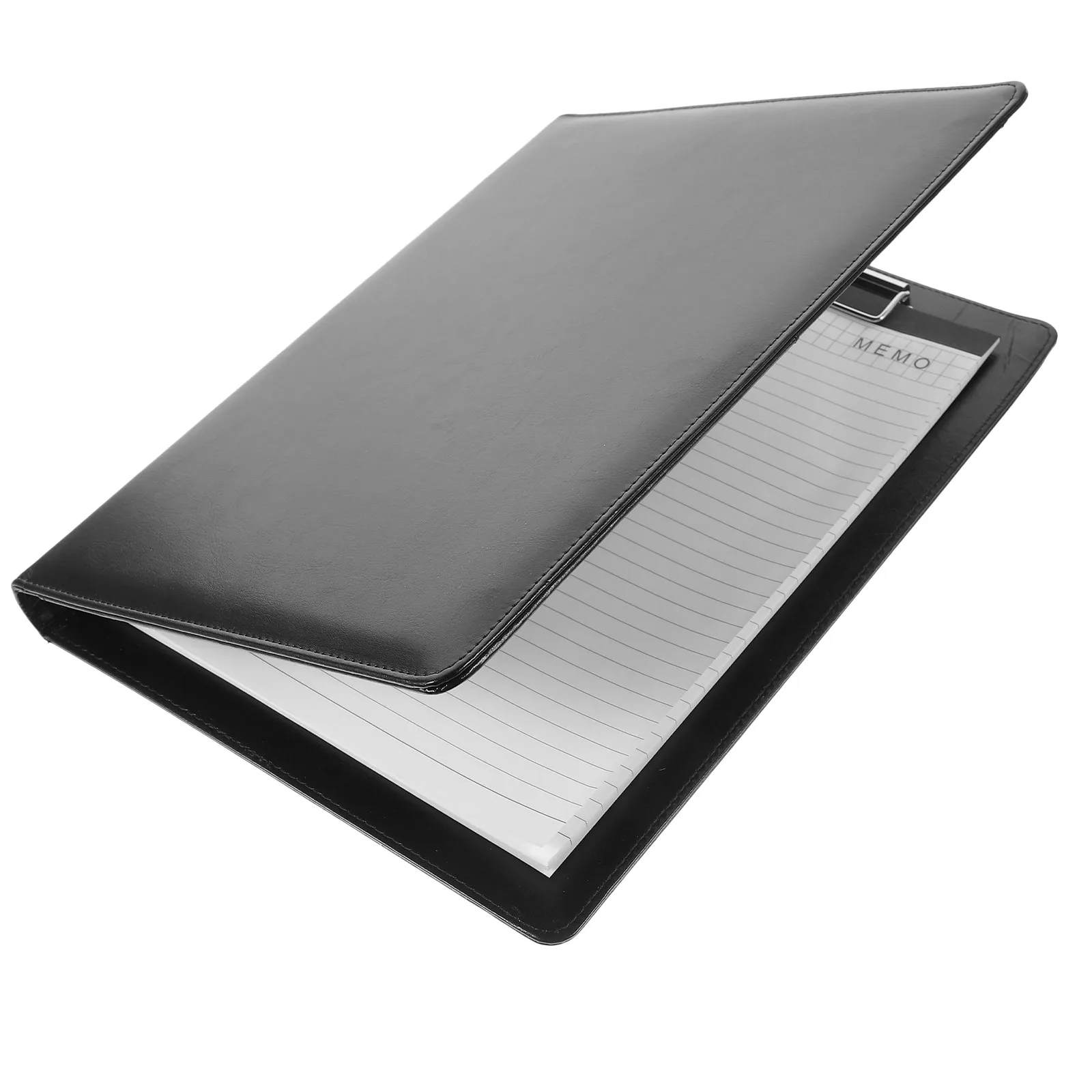 1set-pu-portfolio-folder-with-interlayer-document-bag-metal-clips-business-card-slots-flexible-pen-holder-for-office