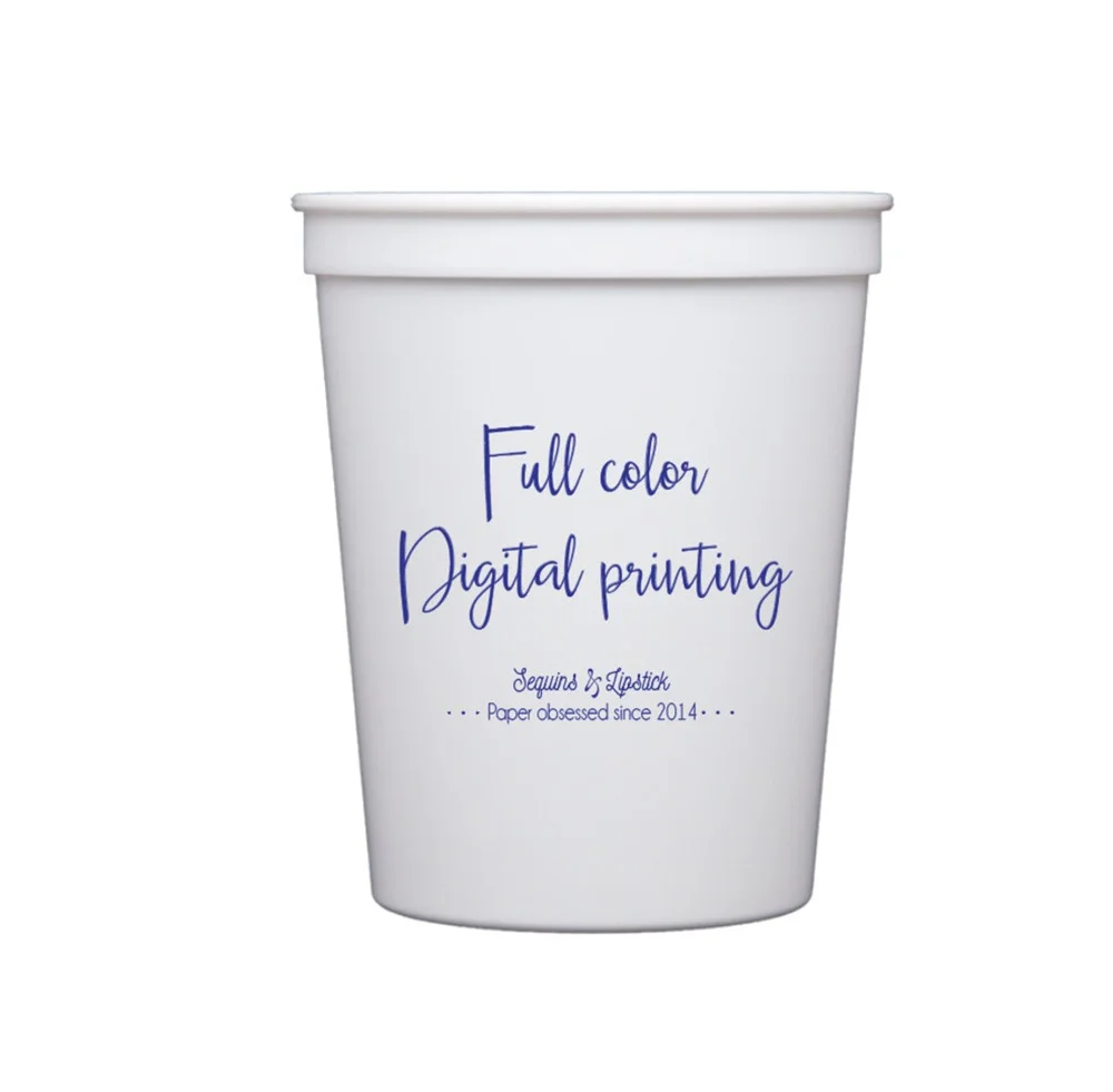 

Full color printing, Digital full color stadium cups, Full color logo printing, Watercolor artwork printing, Personalized plasti