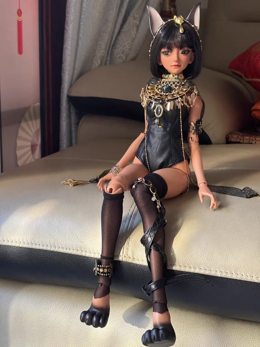 2024 New Anubis 1/4 Bjd Dolls Fantasy Ancient Egypt Mysterious Fighting Style Dog Guard High Quality Ball Jointed Dolls Gifts