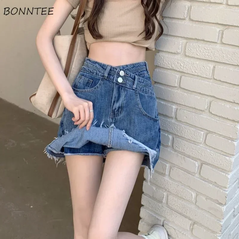 

Denim Skirts Women Asymmetrical Creativity Ladies Basics Popular Spring Casual Vintage All-match Simple Korean Style Charming