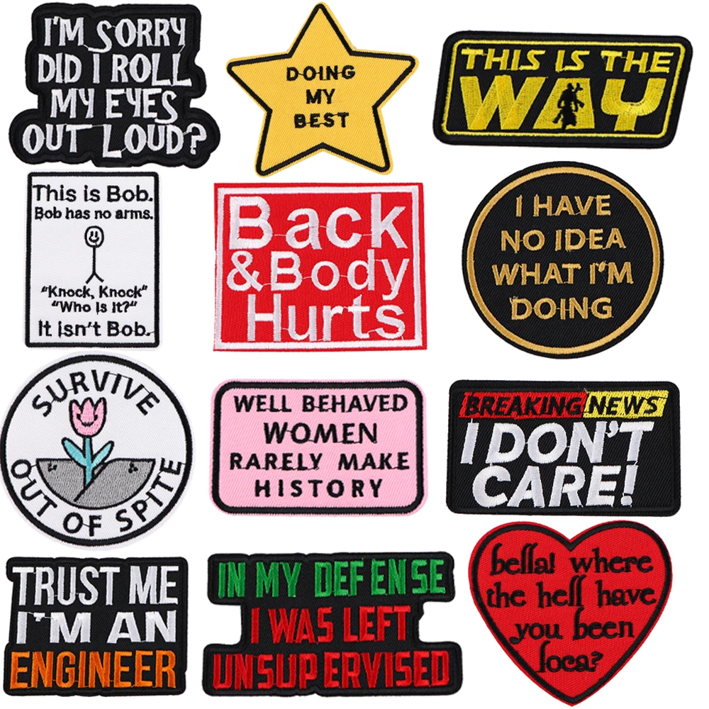 

This Is The Way Quotation Badges DIY Patch for Clothing Iron on Embroidered Sewing Applique Sew On Fabric Apparel Accessories