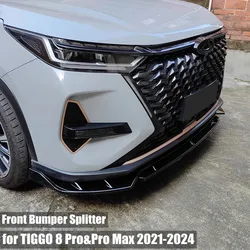 Front Bumper Lip Splitter Guard for Chery Tiggo 8 Pro Pro Max 2021 2022 2023 2024 Car Bumper Protect Tuning Aero Kits BodyKits