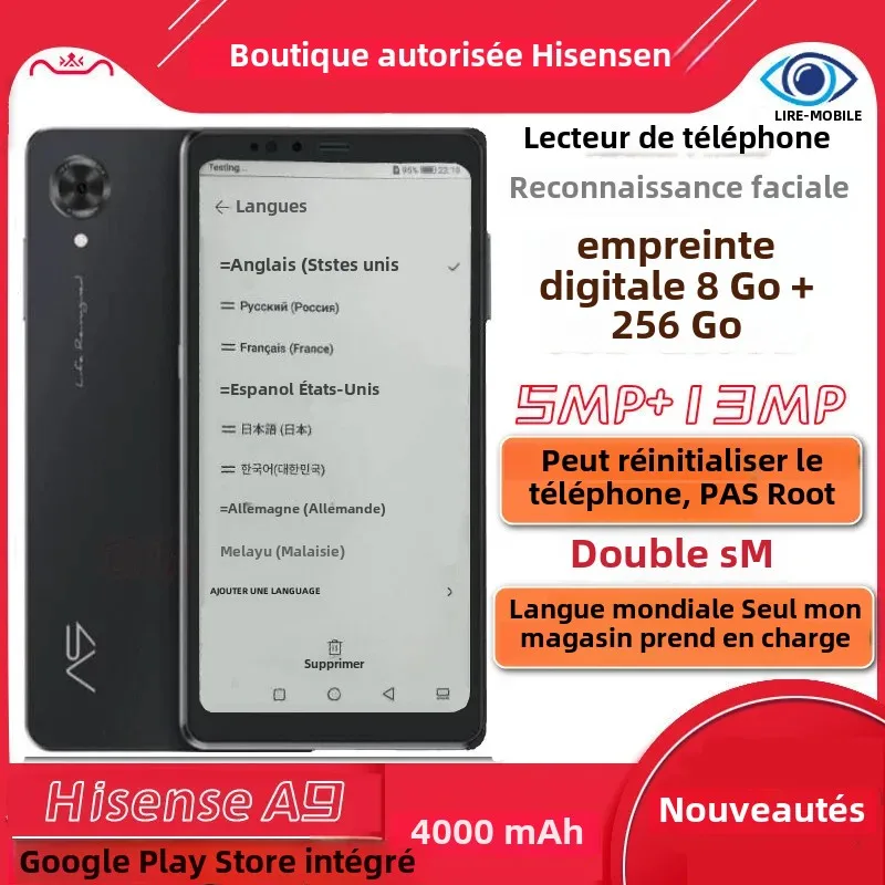 Écran Hisense A9 multi-langues pour téléphone, liseuse de livres électroniques, écran EInk 6.1 pouces, avec rétro-éclairage froid et chaud Écran Hisense A9 multi-langues pour téléphone, liseuse de livres électroniques, écran EInk 6.1 pouces, avec rétro-éclairage froid et chaud
