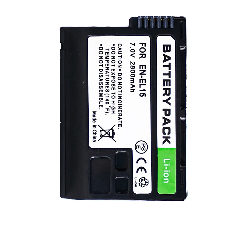 7.0V 2800mAh EN-EL15 카메라 배터리 (니콘 Z5, Z6, Z6 II, Z7, Z7II, D7000, D7100, D7200, D7500, D810, D500, D800, D850, D750 용)