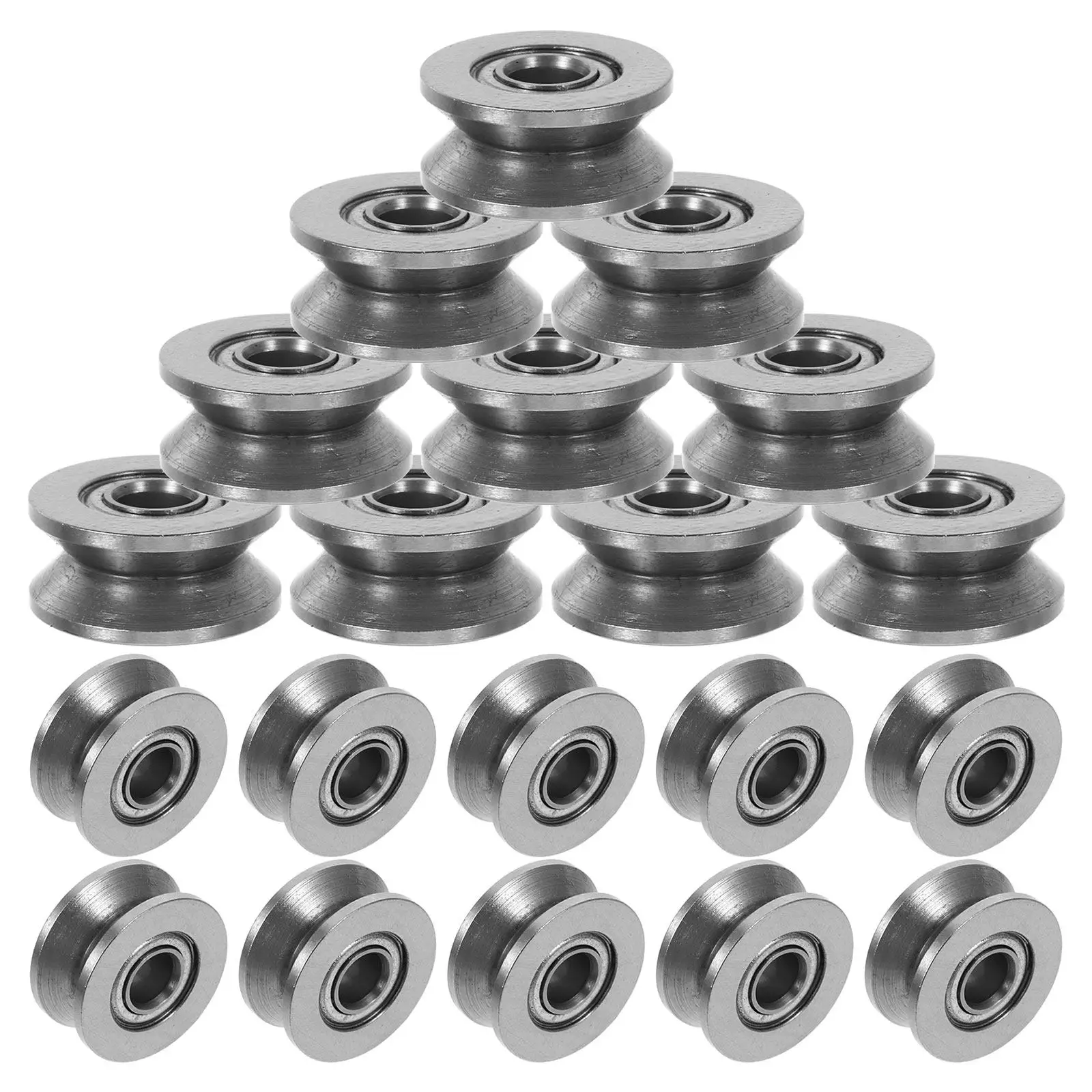 30Pcs V-Groove Ball Bearing Pulley Set Miniature Linear Bearing for Sliding Rail Track Guide Cnc Robotics Smooth Quiet Operation