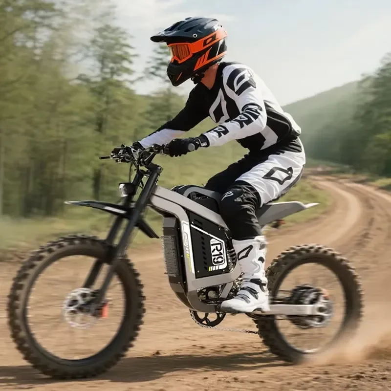 R19 Off-Road Adult Electric Dirt Bike City Bike 6000W for Motor 72V 40Ah Battery 100KM Long Range High Speed