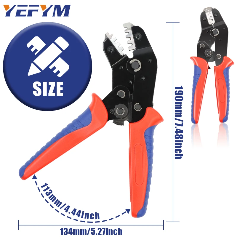 YEFYM SN-2549 AWG28-18 (0.08-1.0mm²) Ratcheting Wire Crimping Tools forPH2.54/Dupont 2.54/2.8/3.0/3.96/4.8/KF2510/JST Terminal