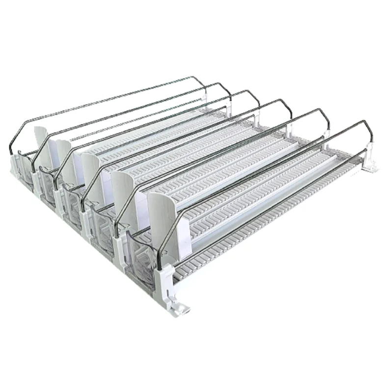 음료 자동 정렬트레이 캔음료 정리 냉장고 디스펜서 이탈방지 더블레이어, 음료트레이 5열, 1개 Storage Rack Kitchen Shelf 